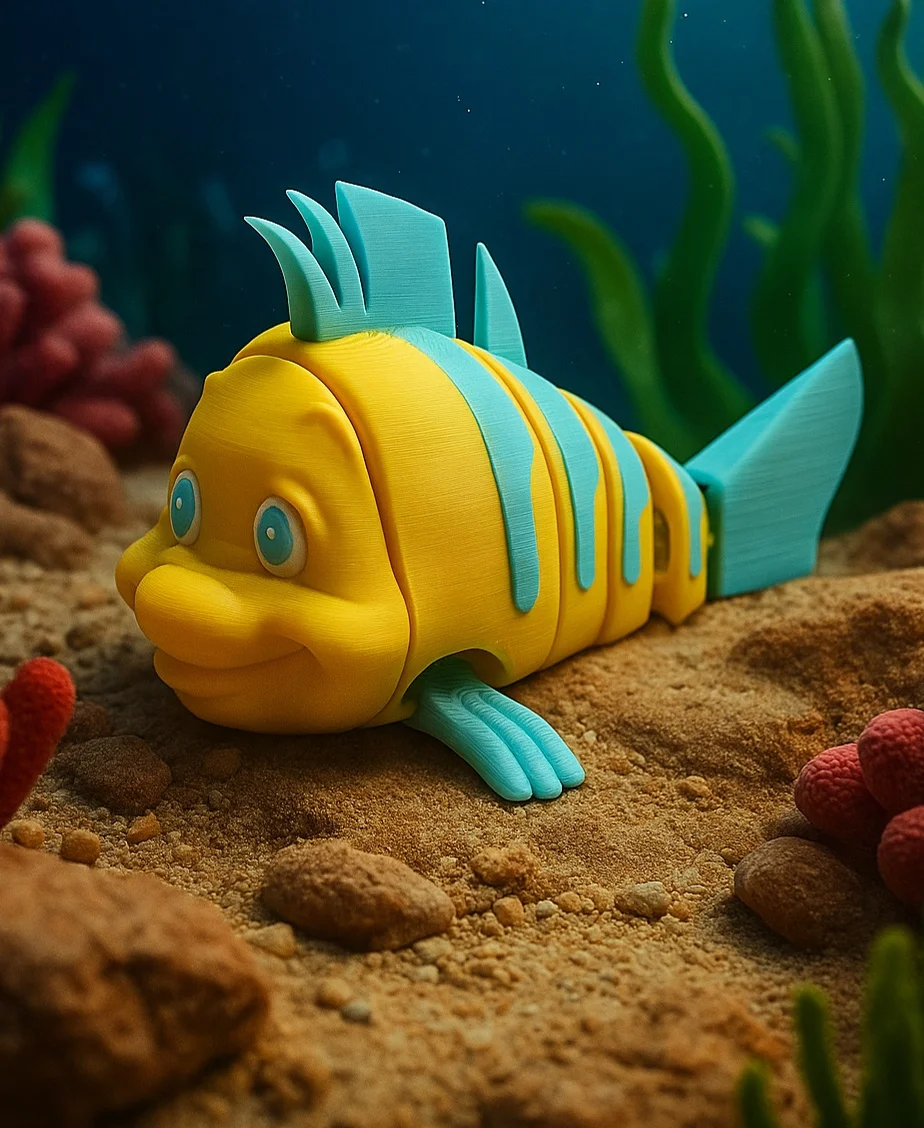 Flexi Flounder - Little Mermaid Articulated Toy 3d model