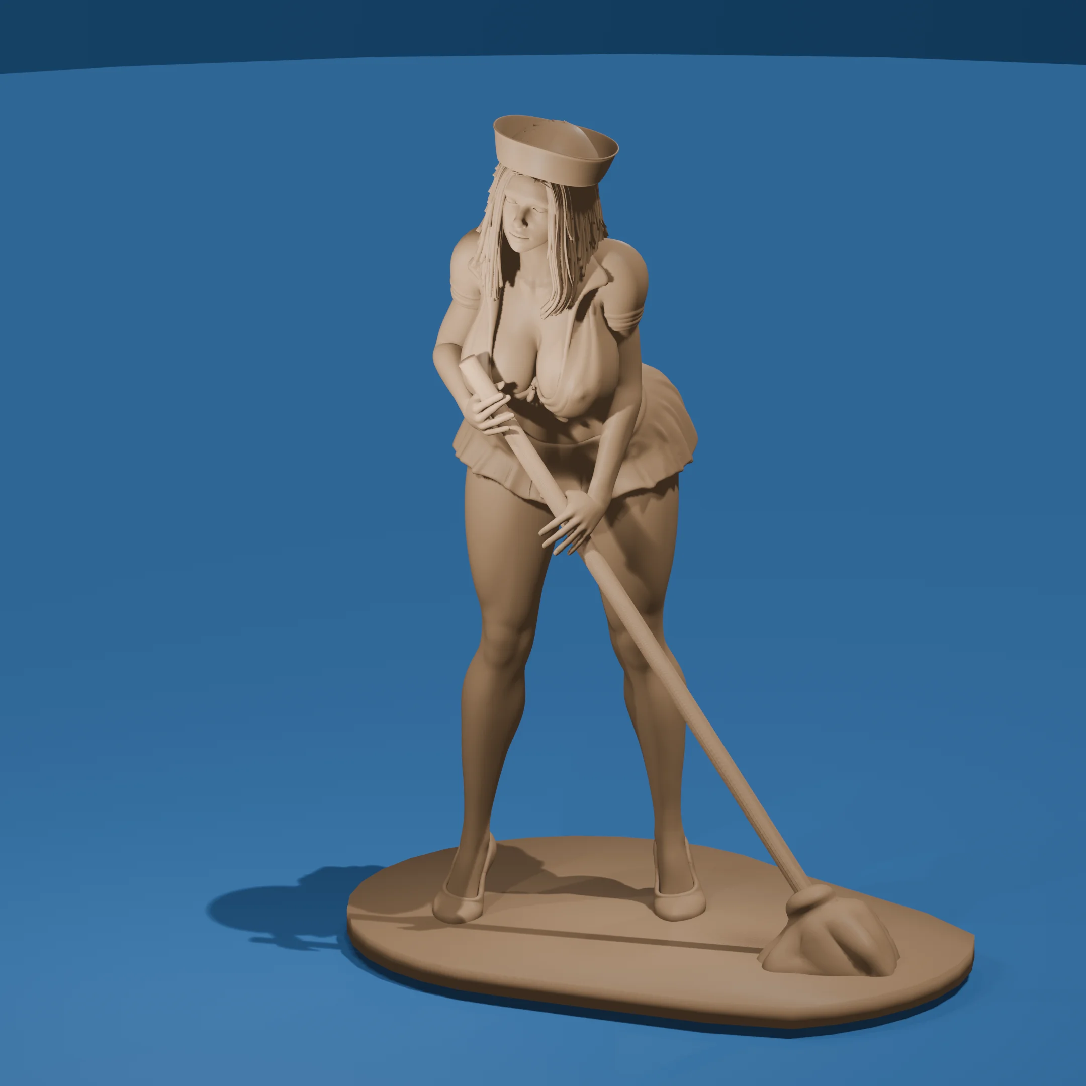 Sexy Sailor Girl Mopping the Deck Collectible Figure v2 3d model
