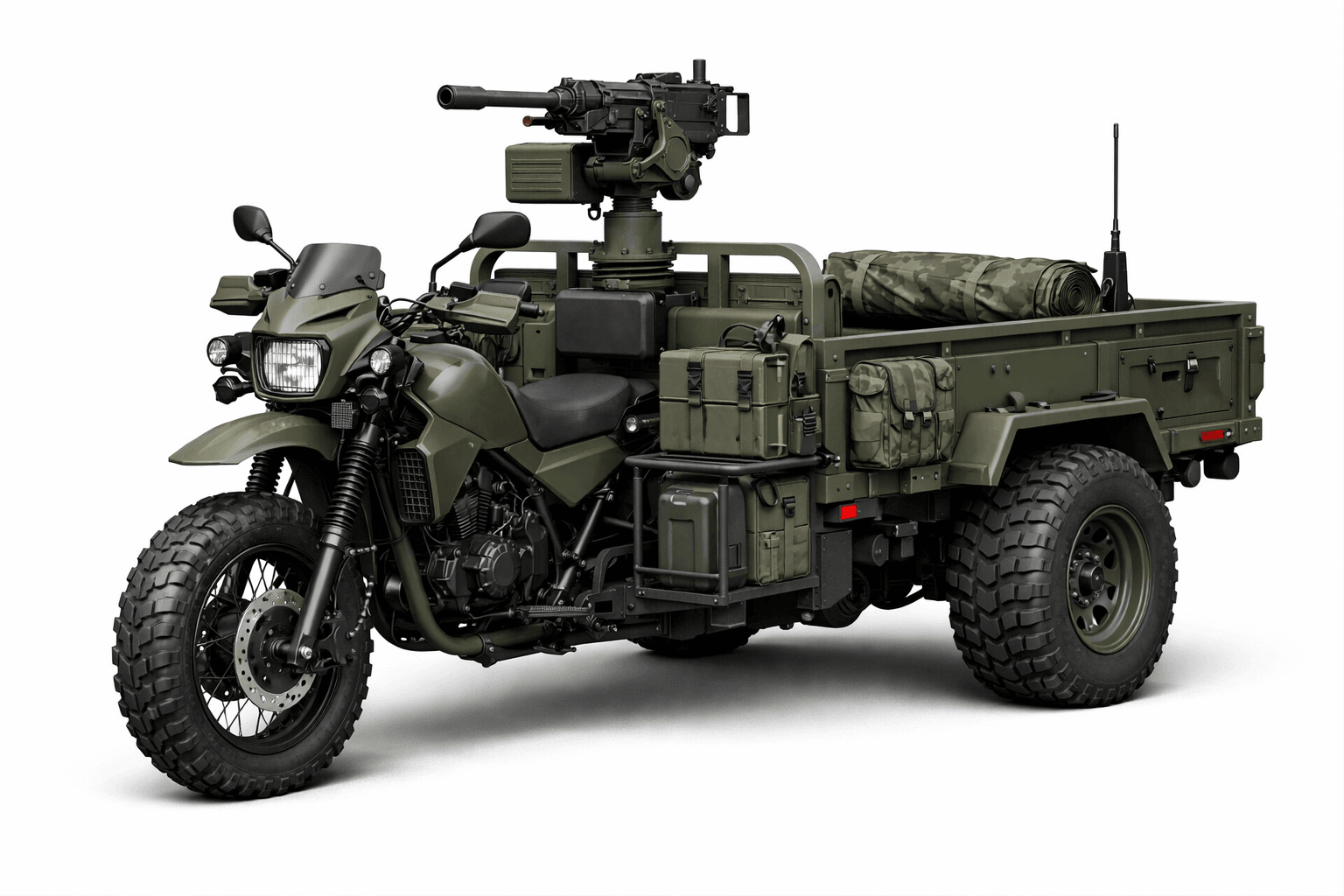 Military Tactical Trike Bike 3D Model 3d model