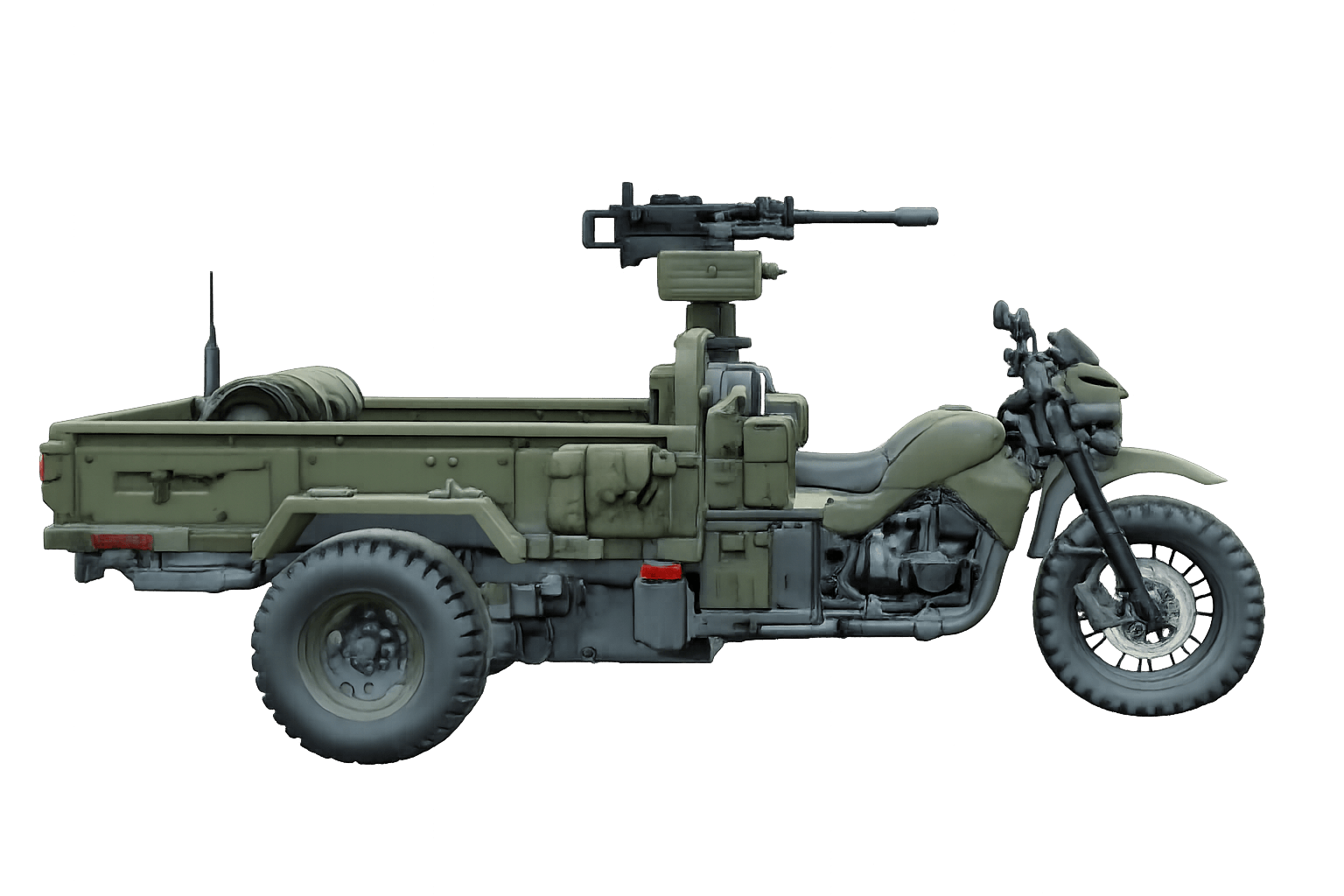 Military Tactical Trike Bike 3D Model 3d model