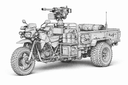 Military Tactical Trike Bike 3D Model 3d model