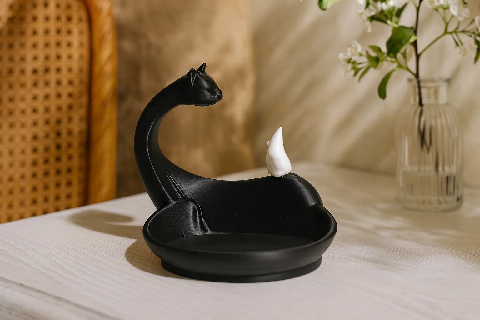 Black Cat & Mouse Decorative Tray – Modern Organizer 3d model
