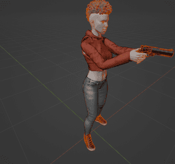 Black Undercover Female Cop v2 3d model