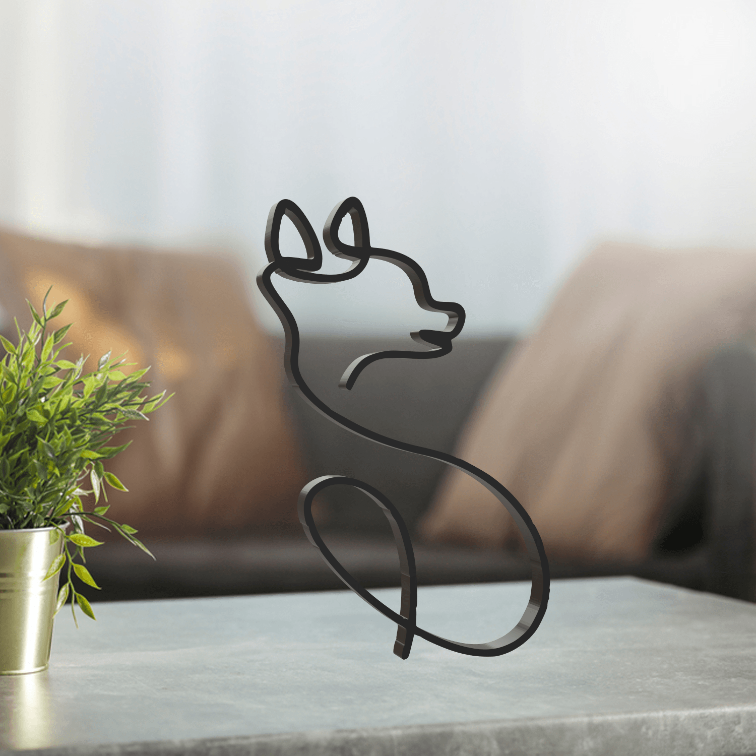 Dog Line Art, Modern, Minimalist 3d model