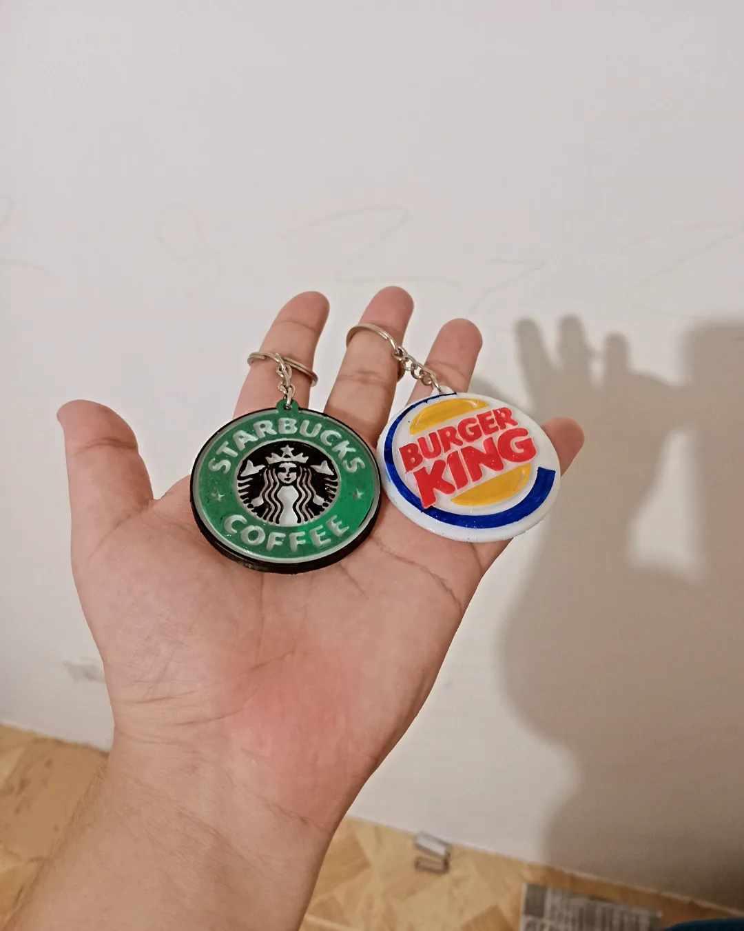Starbucks and burger King keychains 3d model