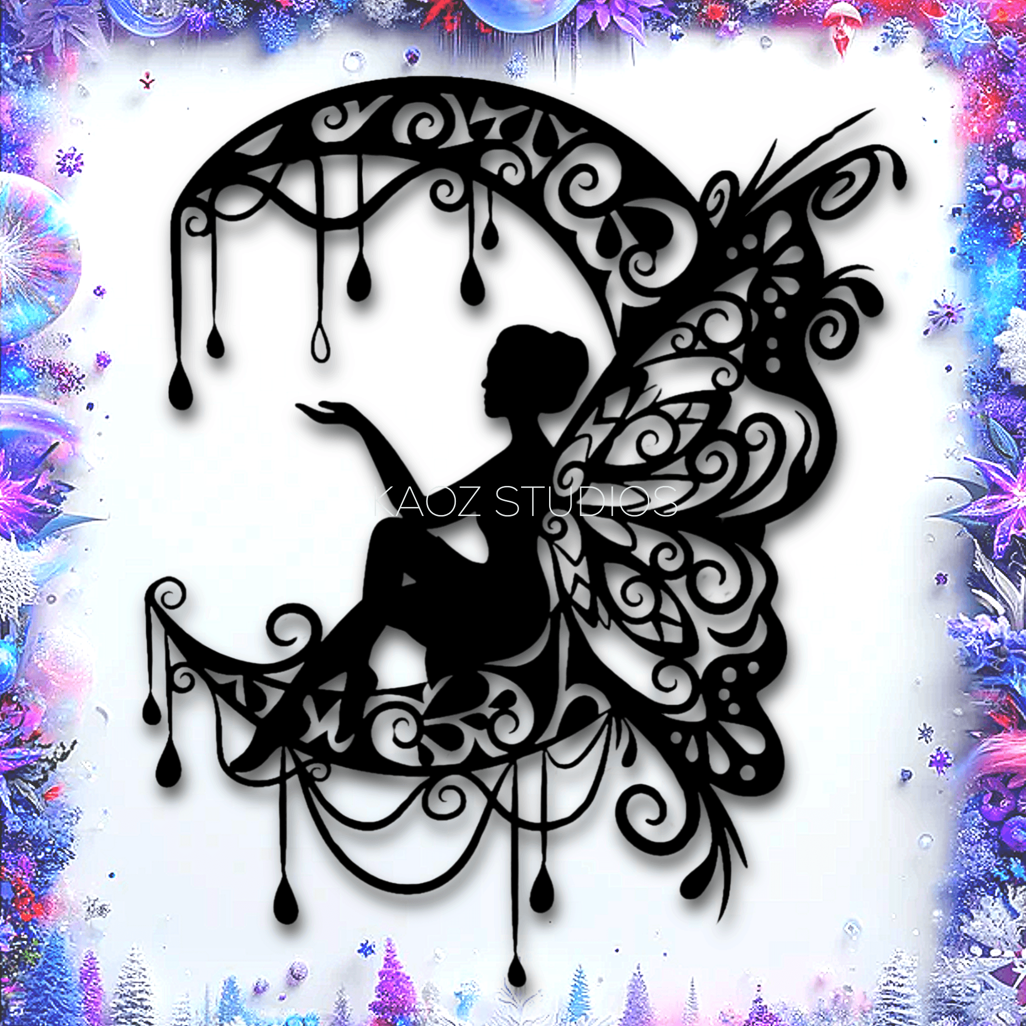 fairy mandala moon wall art fairie wall decor fantasy decoration 3d model