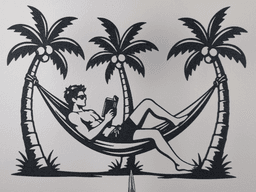 Tropical Hammock Reading Wall Art.stl 3d model