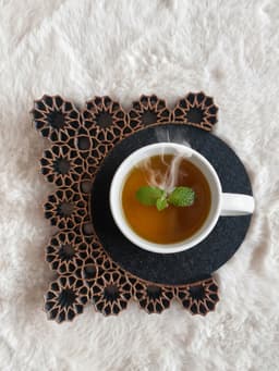 2-in-1 Geometric Coaster Set: Includes Coaster & Smart Double Stand 3d model