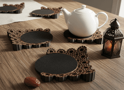 2-in-1 Geometric Coaster Set: Includes Coaster & Smart Double Stand 3d model
