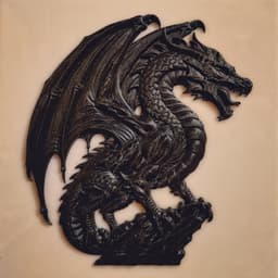 Guardian Dragon 3D Printed Wall Art 3d model