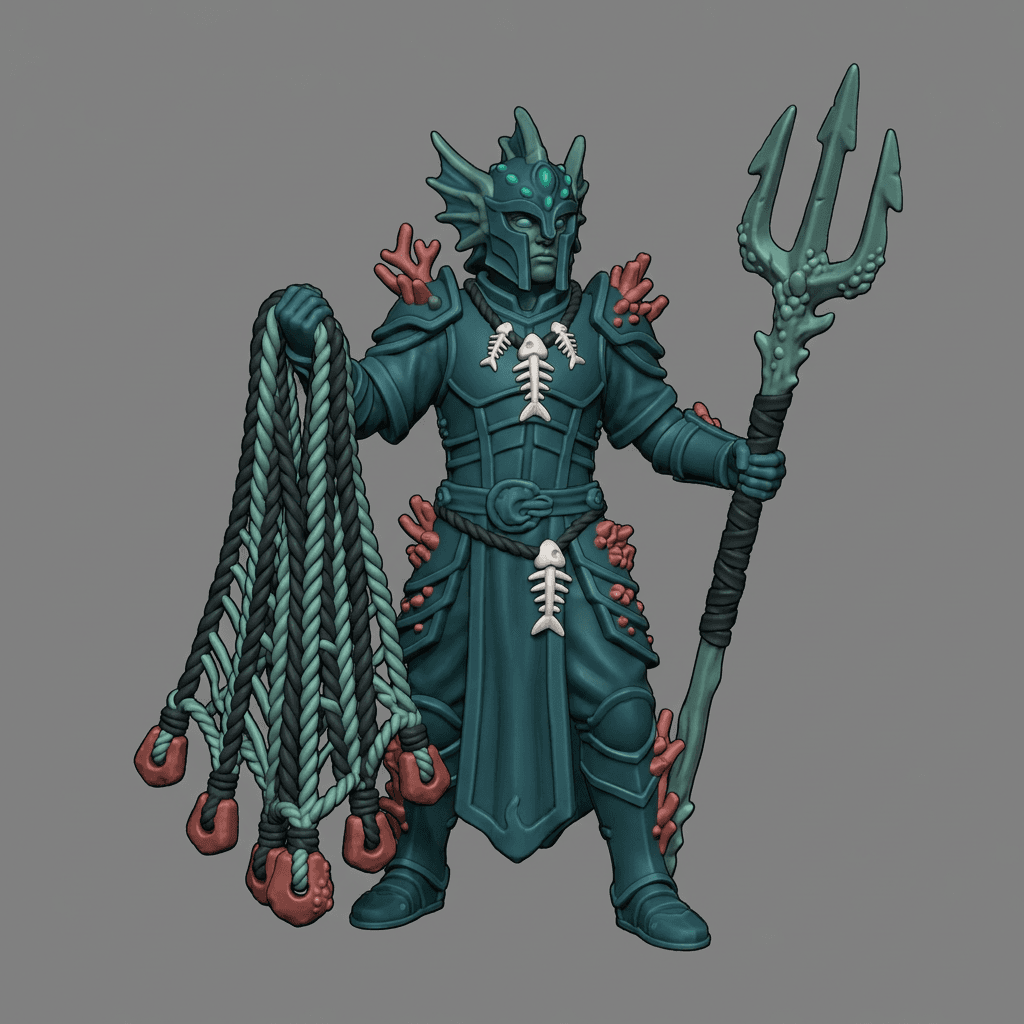 Iris and Orin - Abyssal Net Caster STL - Sunken Coral Cult 3d model