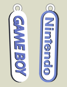 Nintendo Game Boy earring, key chain, dogtag, jewlery 3d model
