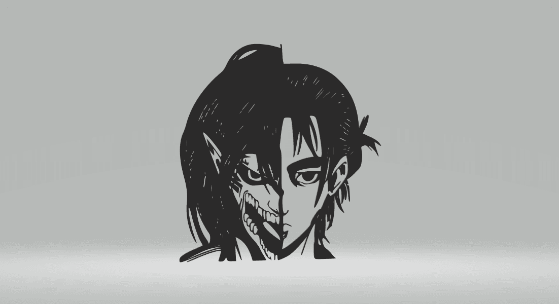 Eren Vs Attack of Titans 2D - Anime.stl 3d model