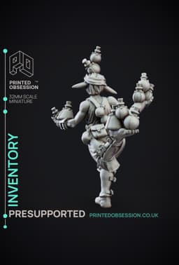 Deliveries - Goblin Anarchist - Potion Thrower - PRESUPPORTED - 32mm scale 3d model