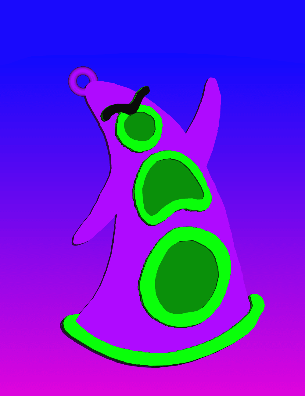 Day Of The Tentacle, Maniac Mansion keychain, dogtag, earring 3d model