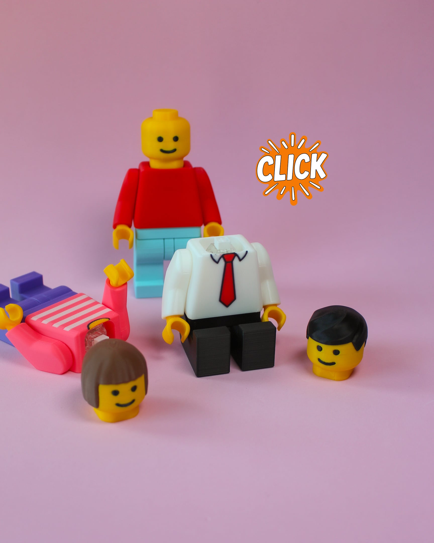 Brick Figures Fidget Clicker 3d model