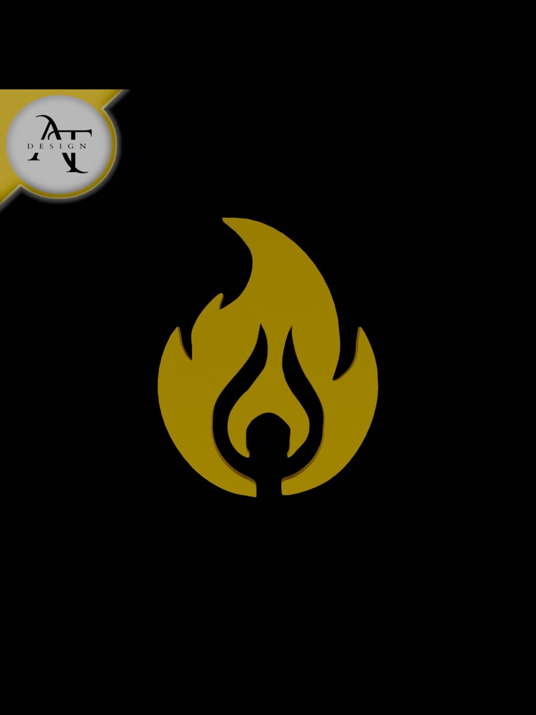 Simple Flame Symbol - 2D Art 3d model