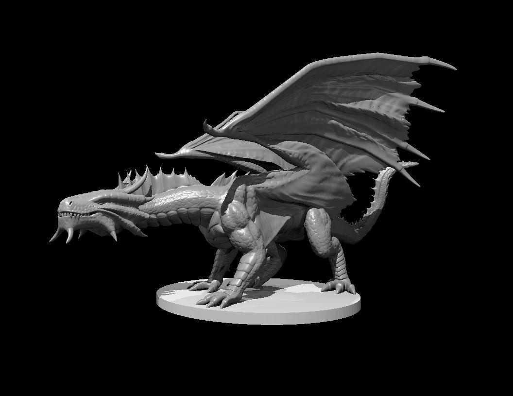 Young Bronze Dragon - Young Bronze Dragon - 3d model render - D&D - 3d model
