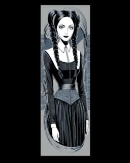 Folk/Gothic Art - Wednesday Addams Caricatures - Set of Bookmarks 3d model