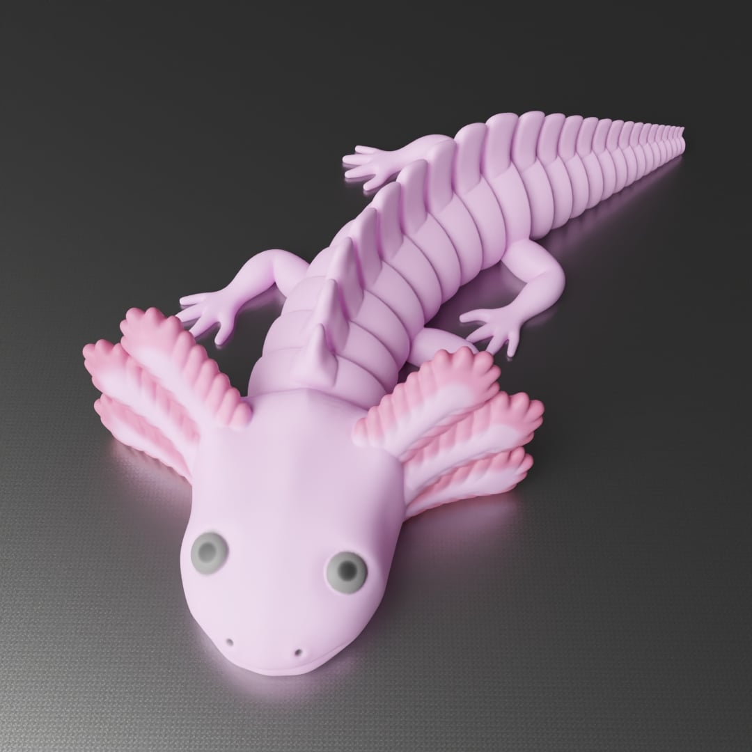 Cute Articulated Axalotl 3d model