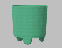 Large Stylish Plant Pot - Semicircles 3d model