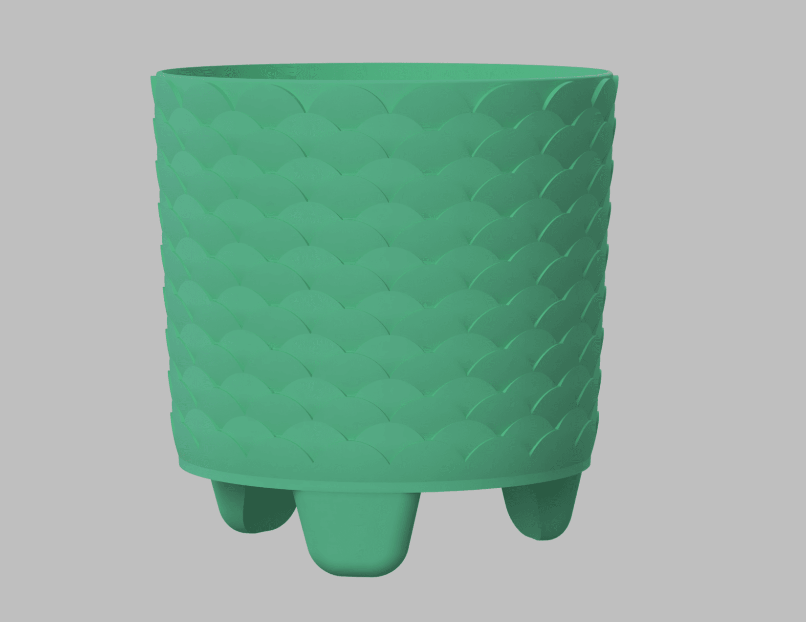 Large Stylish Plant Pot - Semicircles 3d model