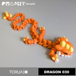 Articulated dragon 30 - Print in place - No supports - 3mf - STL 3d model