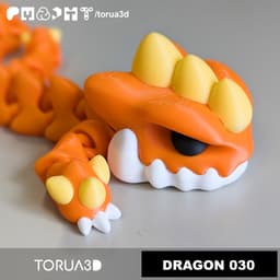 Articulated dragon 30 - Print in place - No supports - 3mf - STL 3d model