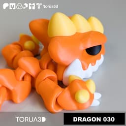Articulated dragon 30 - Print in place - No supports - 3mf - STL 3d model