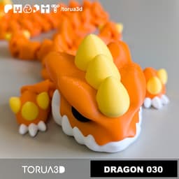Articulated dragon 30 - Print in place - No supports - 3mf - STL 3d model