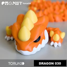 Articulated dragon 30 - Print in place - No supports - 3mf - STL 3d model