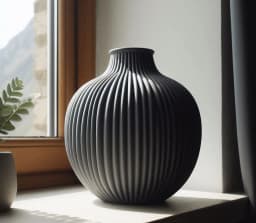 Modern Ribbed Designer Vase 3d model