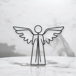 Angel Line Art - Desktop Line Art 3d model