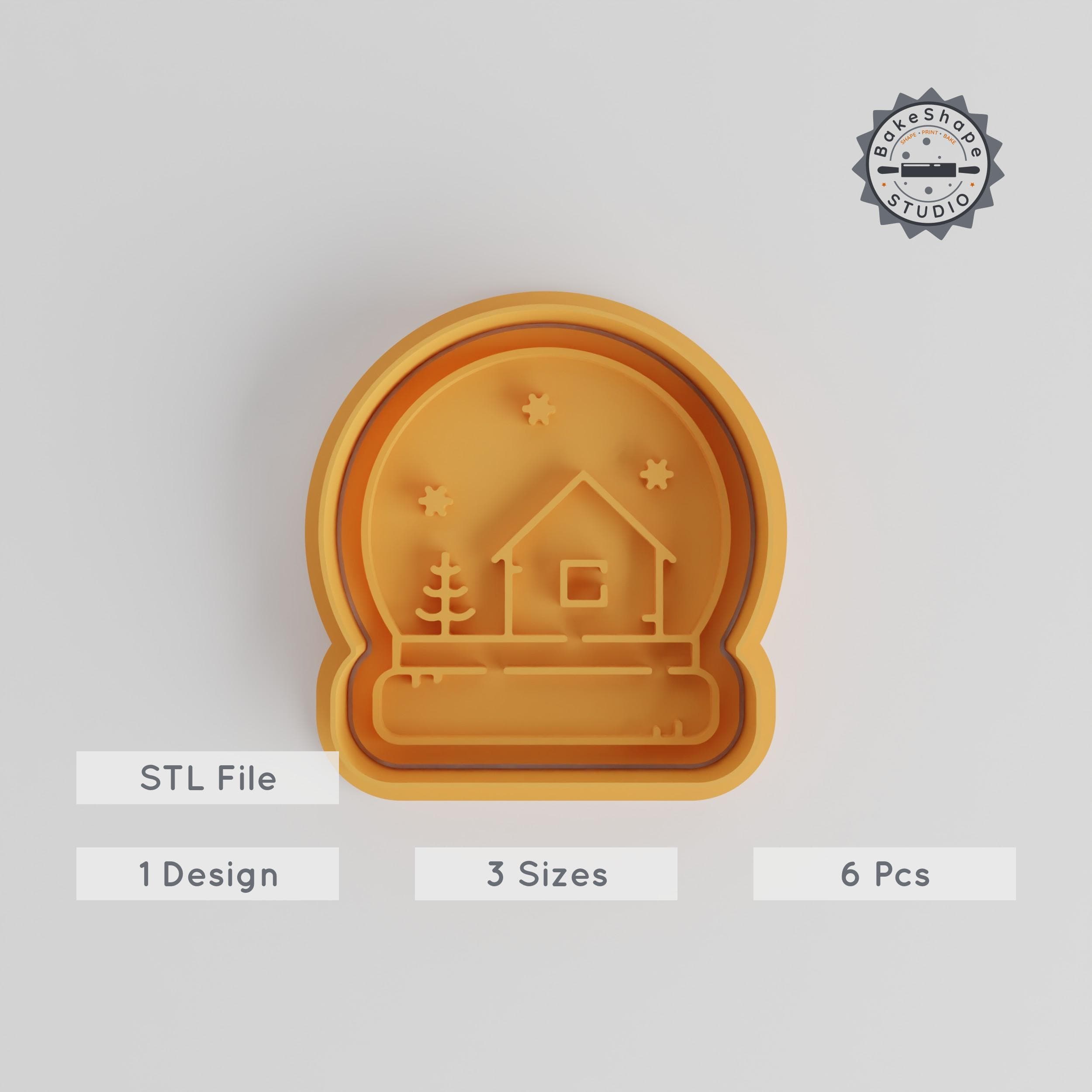 Christmas Ball Cookie Cutter & Stamp, Festive Ornament Set, Perfect for Cookies & Fondant, 3 Sizes, Xmas, Winter, New Year Decoration PRODUCT_4236 3d model