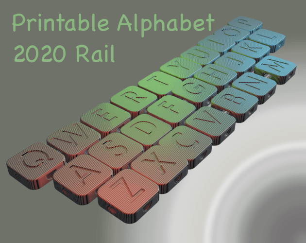 Alphabet Decoration Mount FOr 2020 Rail 3d model