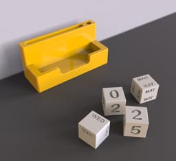 Perpetual Desk Block Calendar, Desk Organiser, Pen Holder, Perfect for Office and Home, Christmas Gi 3d model