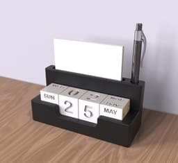 Perpetual Desk Block Calendar, Desk Organiser, Pen Holder, Perfect for Office and Home, Christmas Gi 3d model