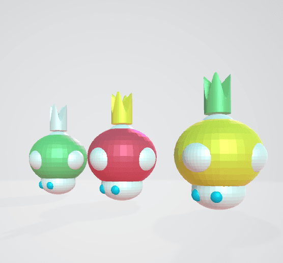 Cute Crochet Super Mario King Toad 3d model