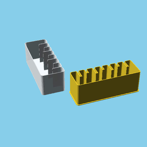 Ruler, nestable box (v1) 3d model