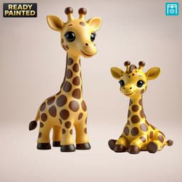 Giraffe Family: Mom and Baby – .3MF Models for 3D Printing 3d model