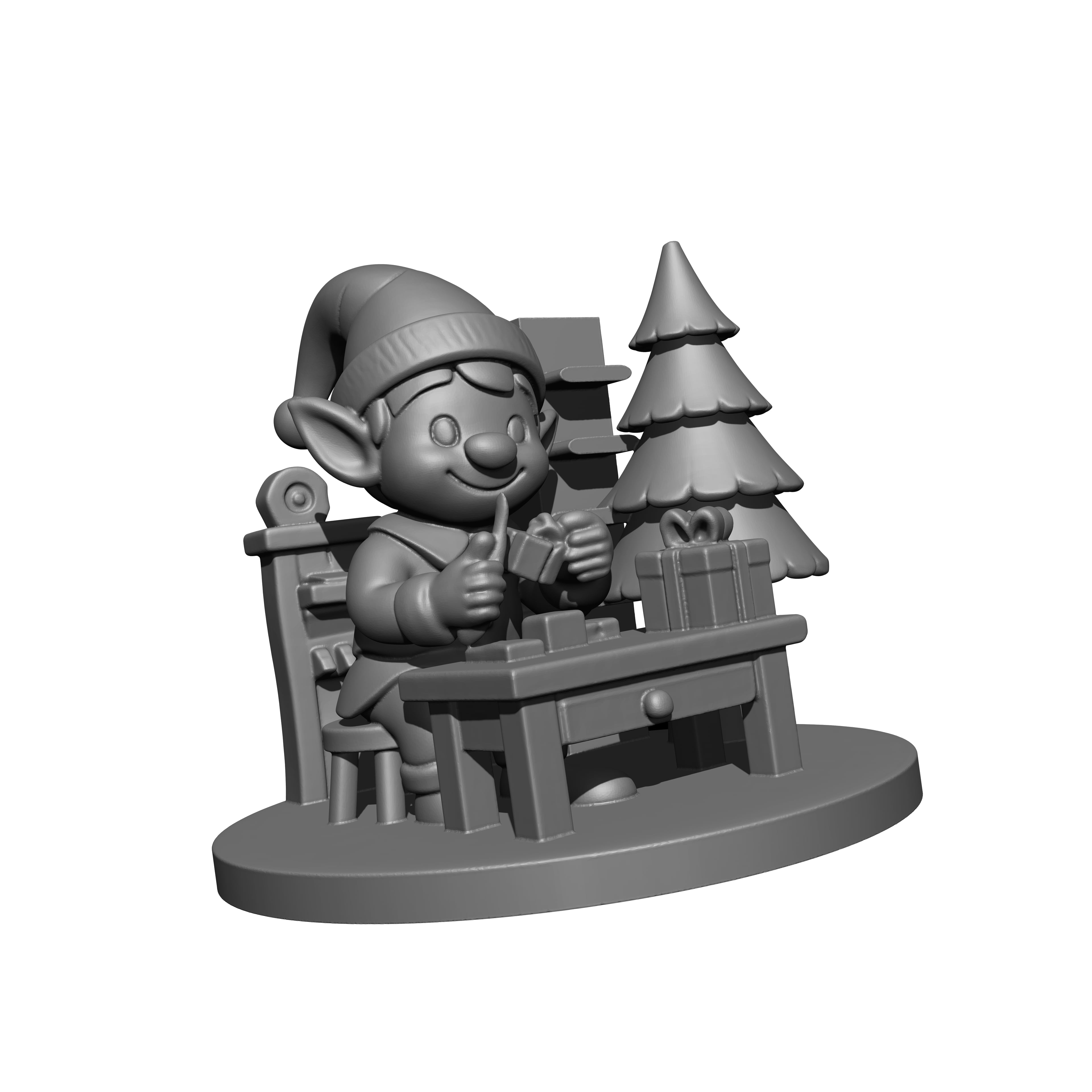 The elf is Santa Claus's helper in making gifts 3d model