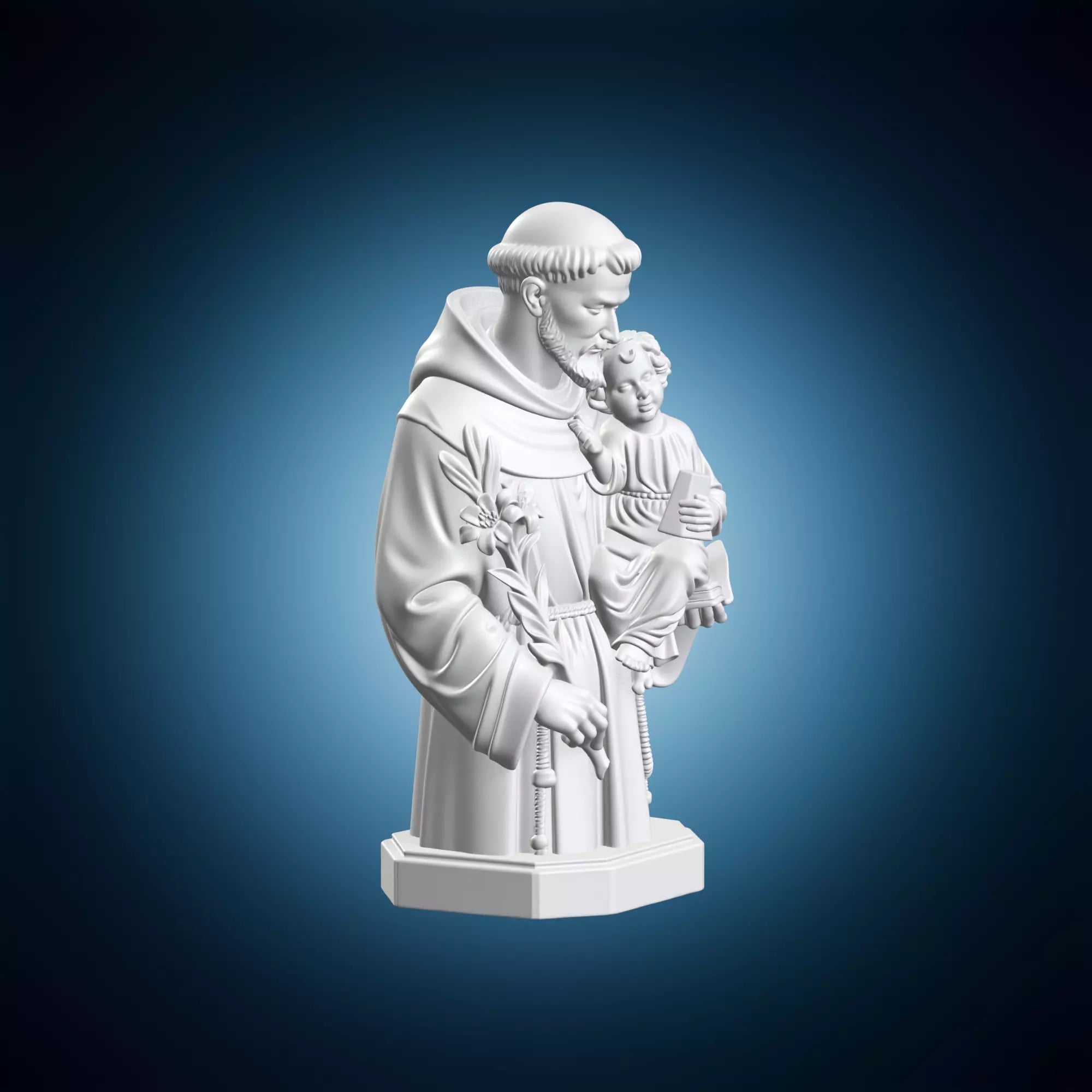 Saint Anthony Padua Statue 3d model