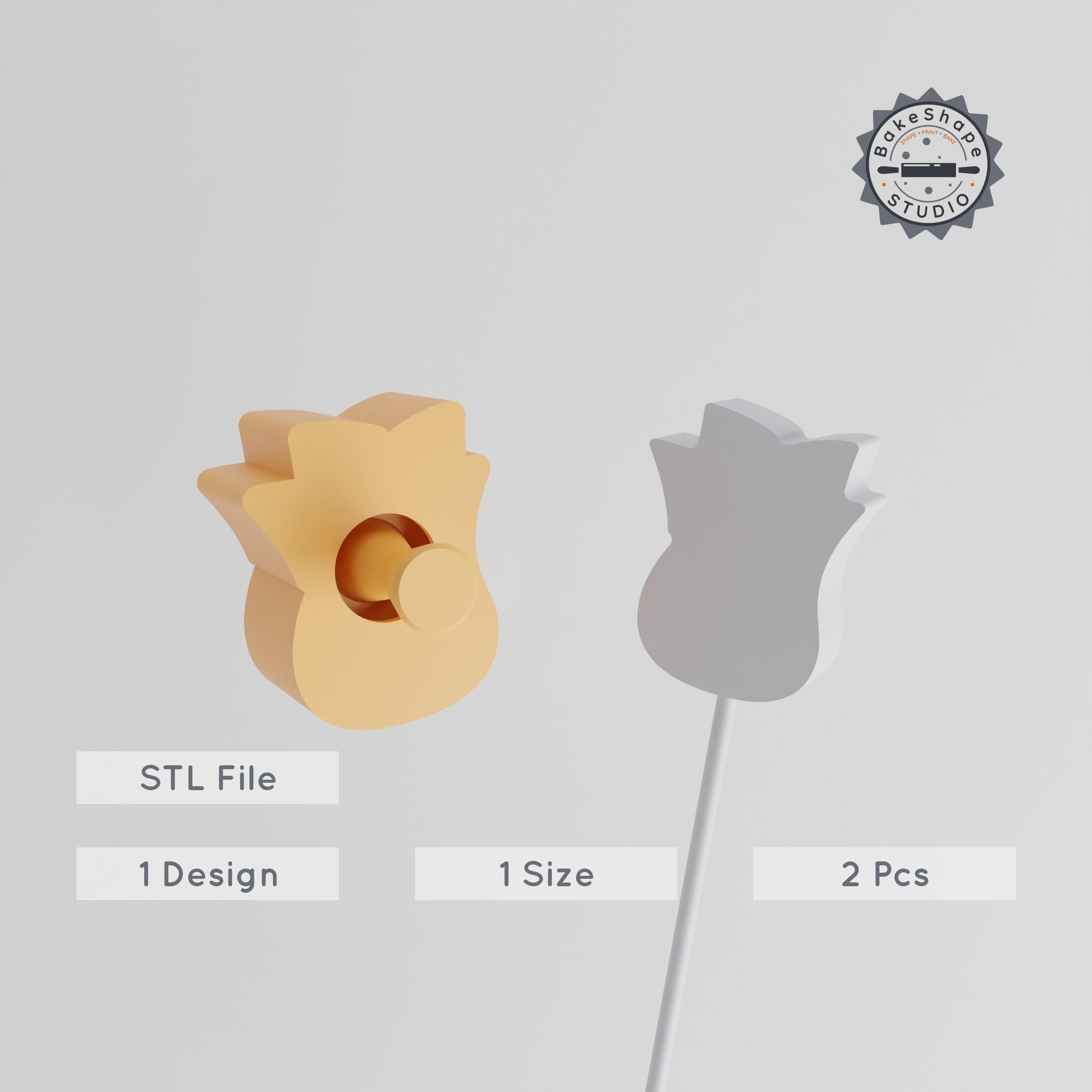 Rose Cake Pop Mold Set, Flower & Blossom Design, Nature-Inspired STL for 3D Printing PRODUCT_1033 3d model