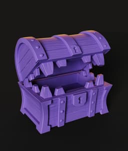 Mimic Chest STL | Dungeon Decor 3D Print | Functional Box 3d model