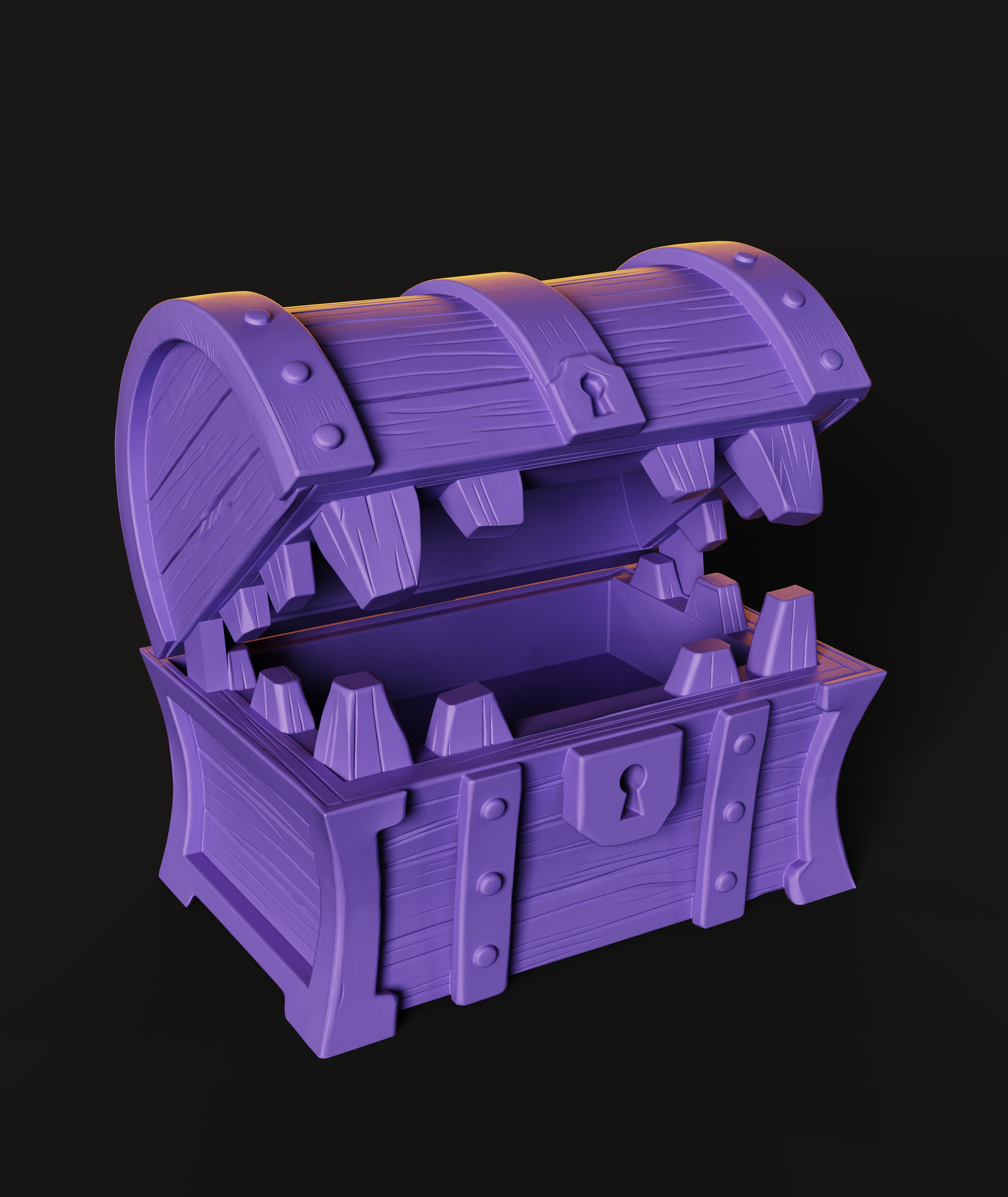 Mimic Chest STL | Dungeon Decor 3D Print | Functional Box 3d model