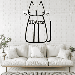 Abstract Modern Cat 2D Wall Art/Window Art - Digital STL & SVG Files for 3D Printing and Laser Cutti 3d model