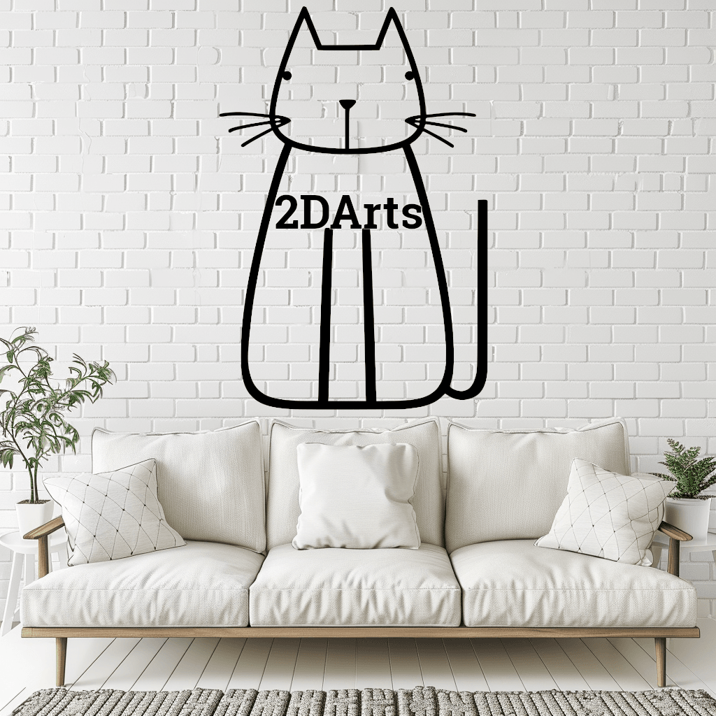 Abstract Modern Cat 2D Wall Art/Window Art - Digital STL & SVG Files for 3D Printing and Laser Cutti 3d model