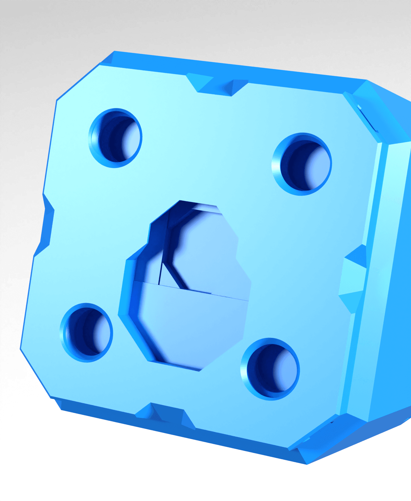 2x2x2.5 LU - Topped Rail - MultiBin Shell 3d model