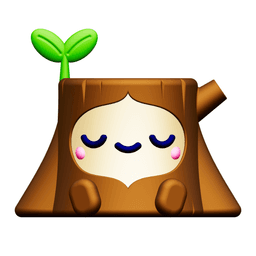 Creature Kin Chipper Figure Cute Tree Stump Art Toy Royalty-Free 3d model