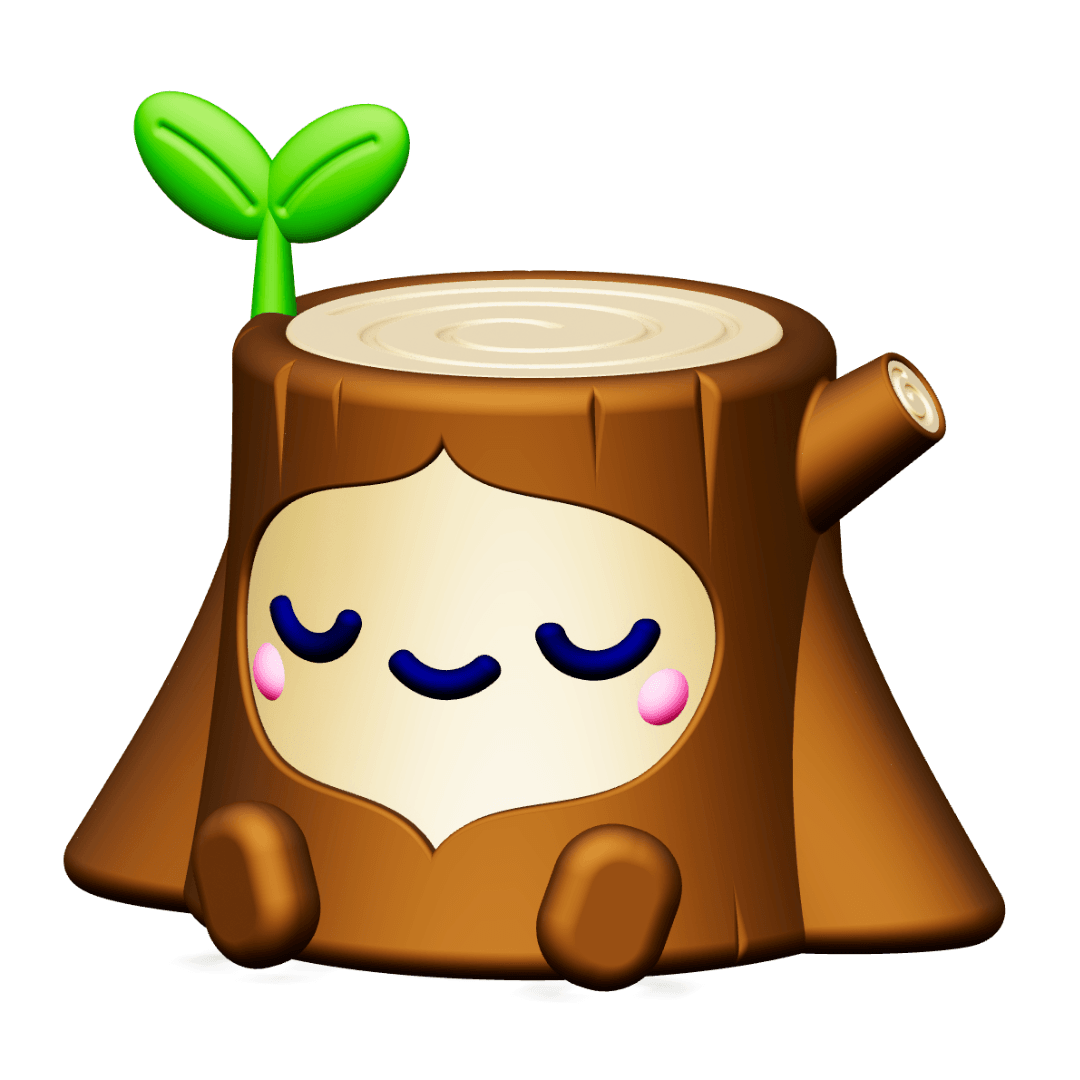 Creature Kin Chipper Figure Cute Tree Stump Art Toy Royalty-Free 3d model